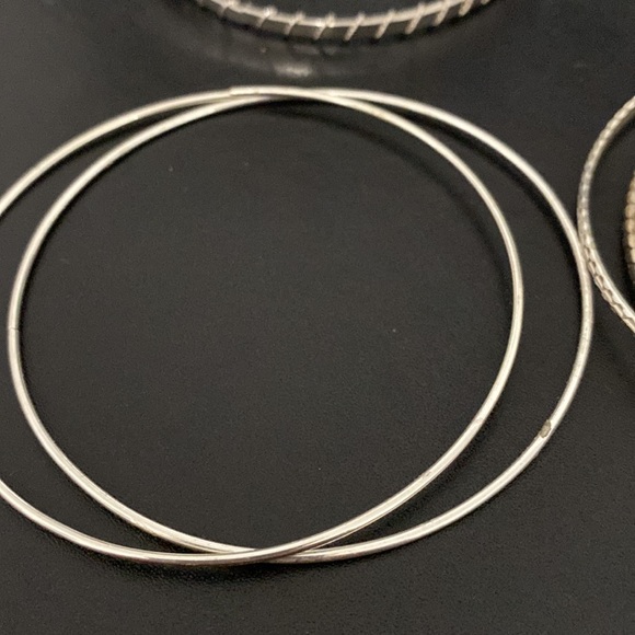 11 Silver-tone Bangle Bracelet Lot - Picture 5 of 11
